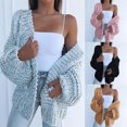 thumbnail image 1 of Fashion Women Winter Faux Mohair Knitted Sweater Loose Warm Cardigan Casual Coat, 1 of 8