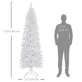 thumbnail image 3 of HOMCOM 7ft Tall Pencil Artificial Christmas Tree with Steel Base, White, 3 of 10