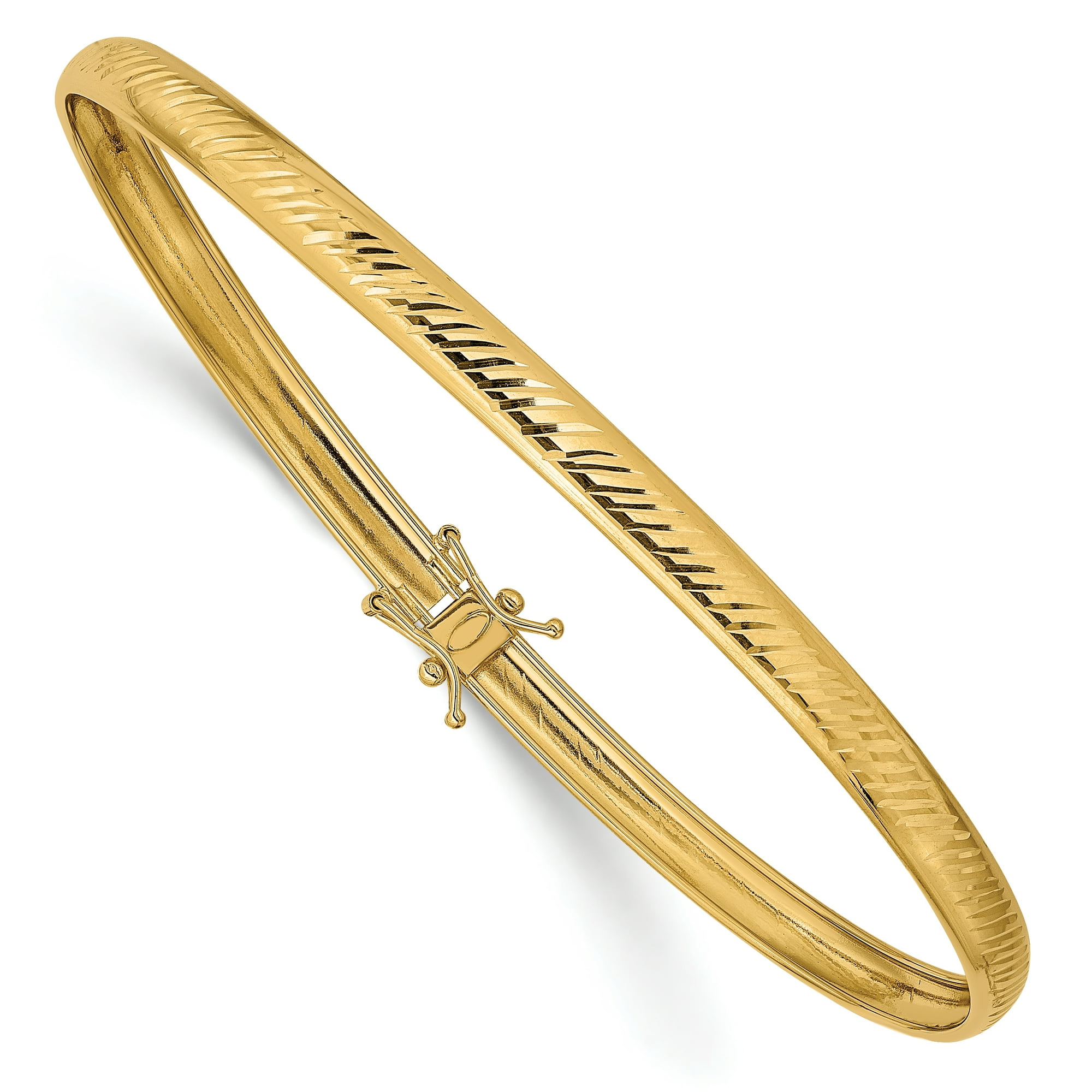 14k Yellow Gold Flexible Bangle Bracelet