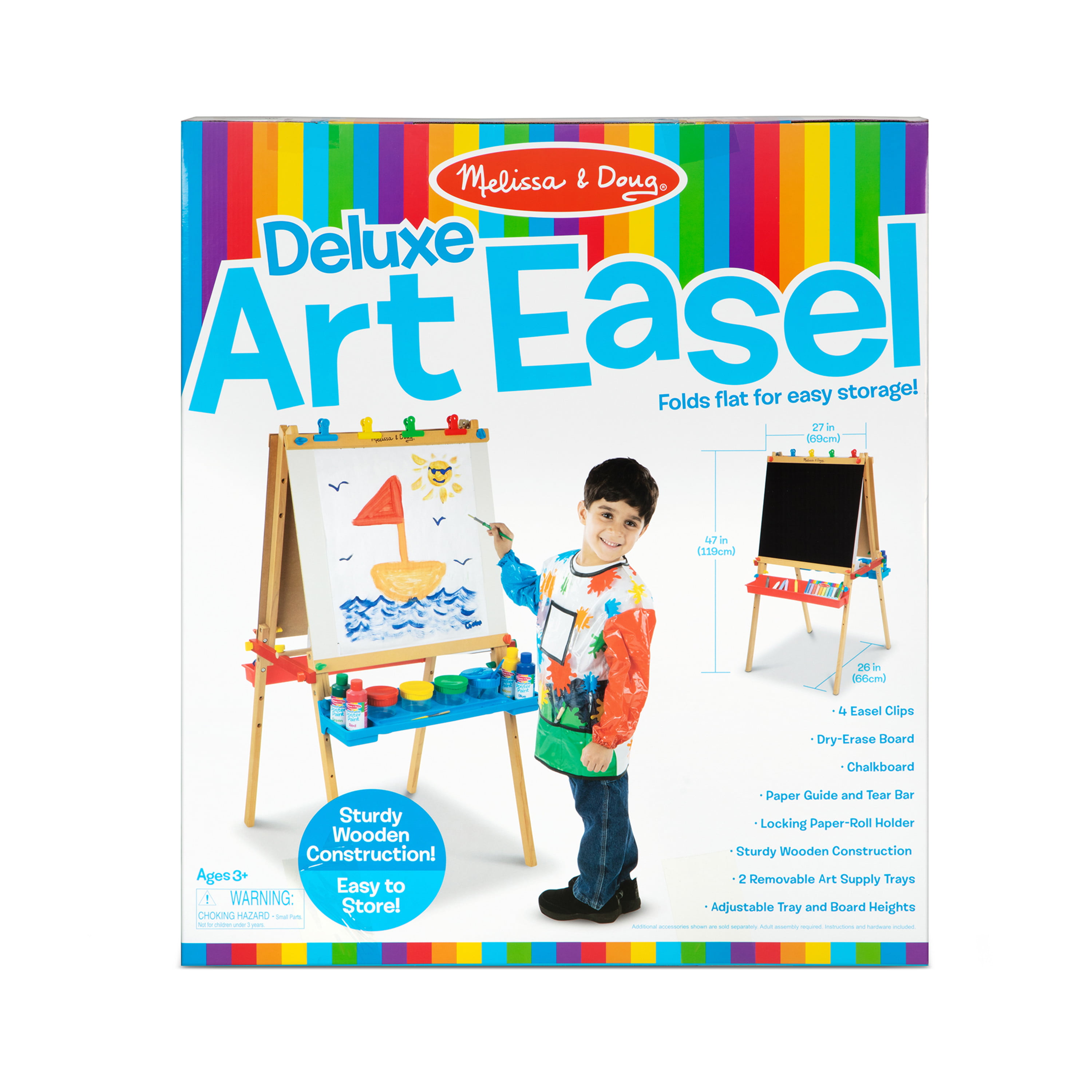 Melissa & Doug Deluxe Standing Art Easel - Dry-Erase Board 