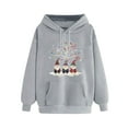 thumbnail image 5 of FDGIU 2025 Women's Cozy Fleece Christmas Hoodie - Cute Holiday Print Hooded Pullover, Ugly Xmas Loose Fit Top, 5 of 5