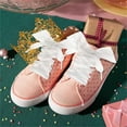 thumbnail image 3 of HYG 2 Pairs White Ribbon Shoe Laces Fashion Glitter Shoelaces Flat Snow Yarn Shoelace Elastic Organza Shoe Strings for Girl Women Sneakers Boots, 3 of 6