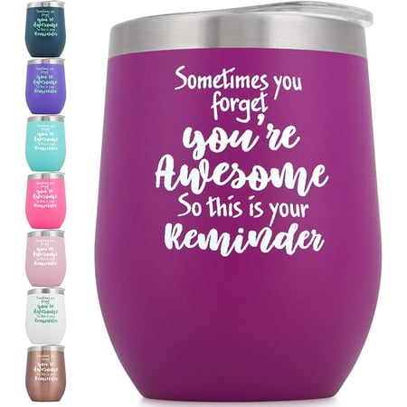 

You re Awesome Wine Tumbler with Sayings for Women - Thank You Gifts - Funny Inspirational Gifts for Women Best Friend Mom Wife Daughter Sister Coworker 12 oz Stainless Steel Wine Tumbler