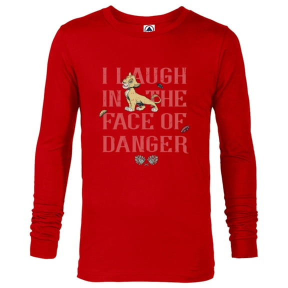 Disney The Lion King Simba I Laugh in the Face of Danger - Long Sleeve T-Shirt for Men - Customized-New Red