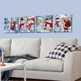 thumbnail image 5 of Christmas Snowman Wall Art Snowflake Posters Christmas Decor Farmhouse Scenery Canvas Picture Wood Grain Background Framed Artwork Painting for Living Bedroom Office Home Decorations 12x12" 4 Pcs/Set, 5 of 6