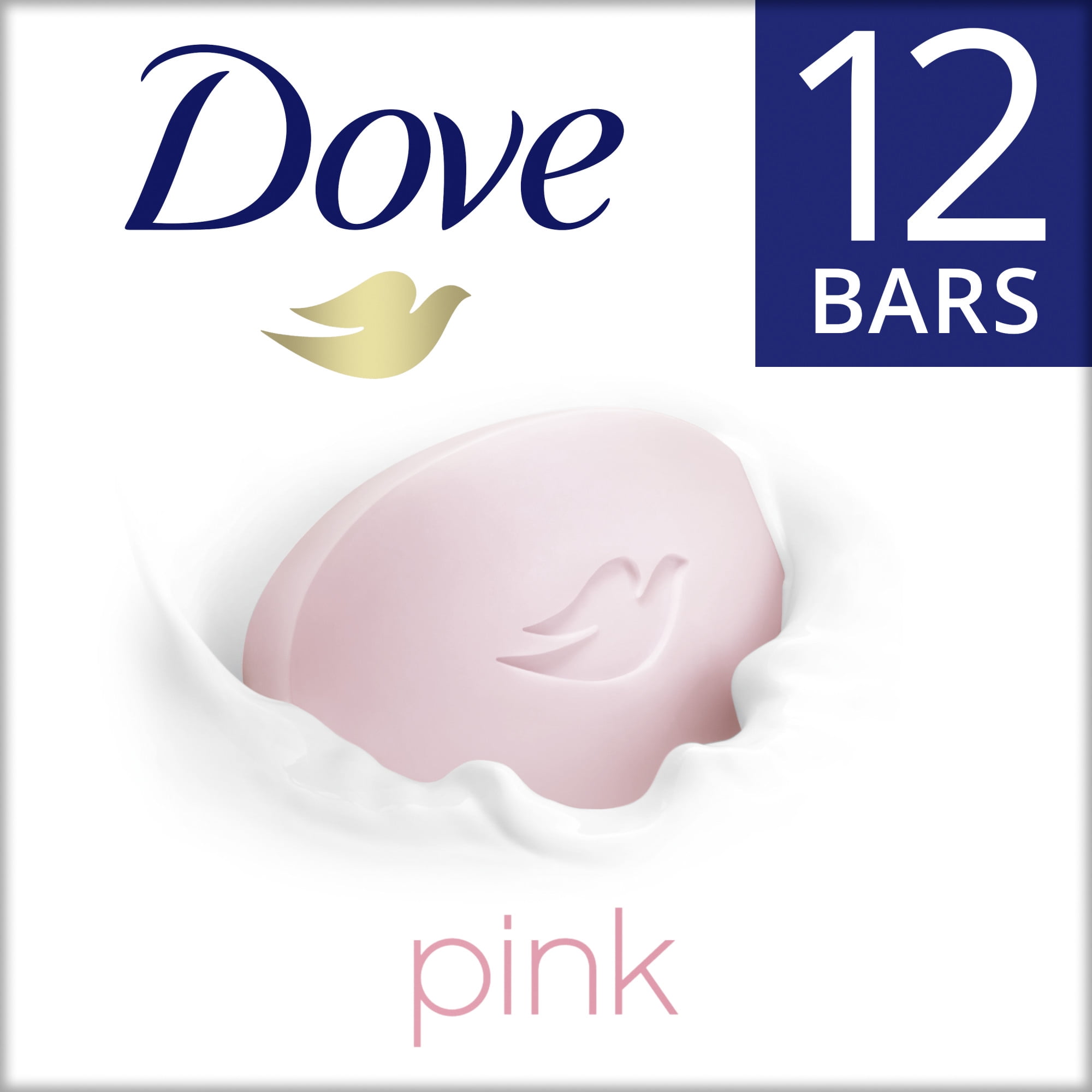 Dove Beauty Bar Gentle Skin Cleanser Pink More Moisturizing Than Bar Soap, 3.75 oz, 12 Bars