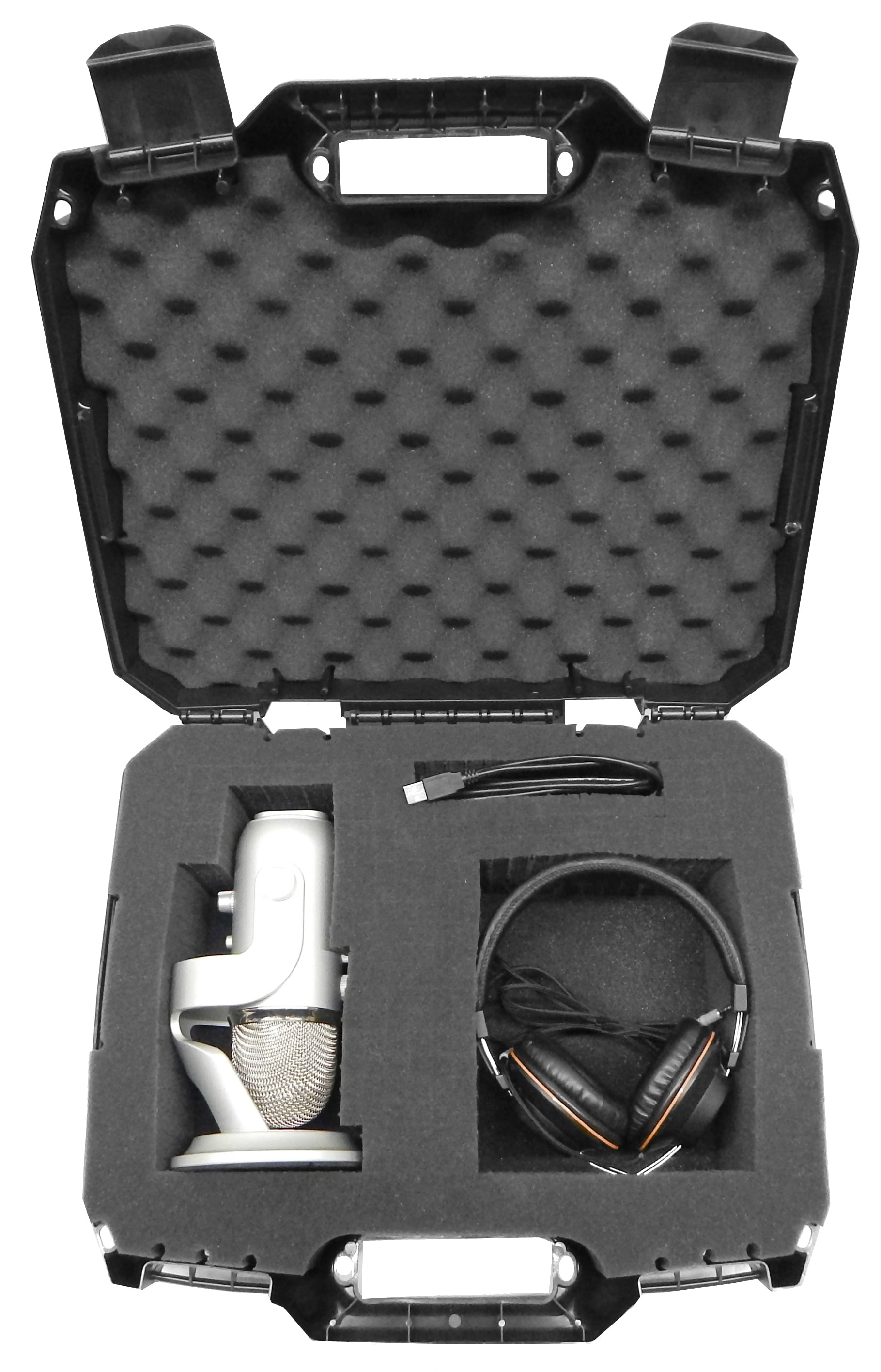 Studiosafe Microphone Equipment Travel Hard Case With Customizable Foam Fits Blue Yeti Pro Usb Nessi Spark Snowball Ice Yeti Studio W Headphones Pop Filter Mounts