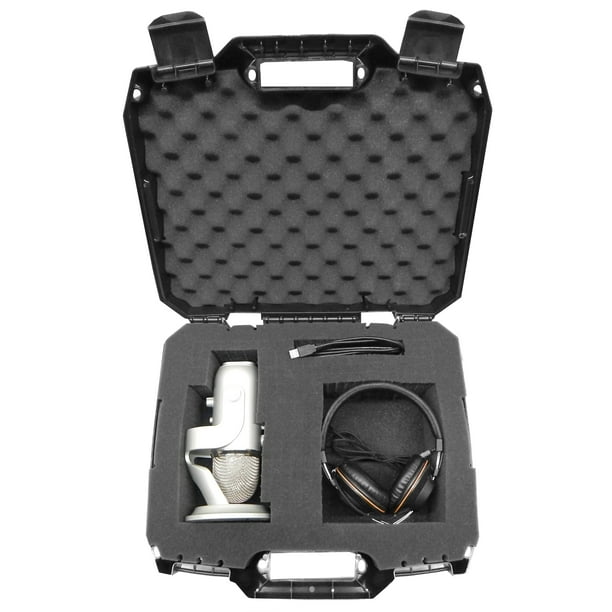Studiosafe Microphone Equipment Travel Hard Case With Customizable Foam Fits Blue Yeti Pro Usb Nessi Spark
