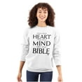 thumbnail image 3 of Open Your Heart Mind Bible Faith Unisex Plus Fleece Graphic Sweatshirt Brisco Brands 3X, 3 of 5