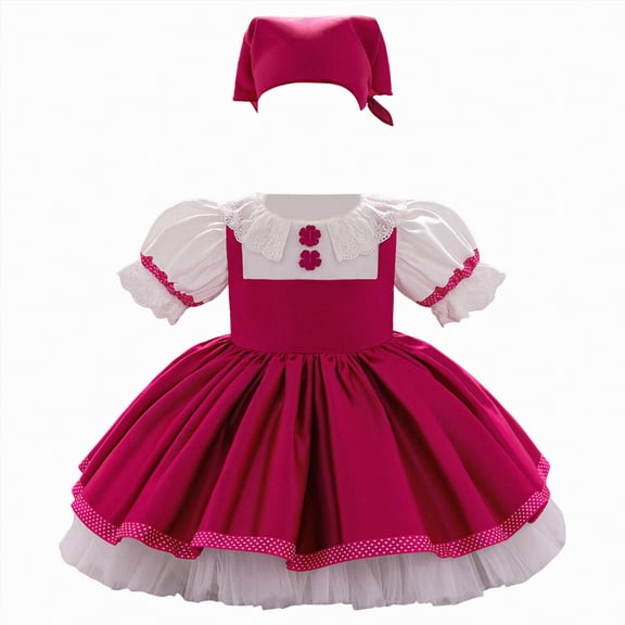 Kogui Infant Dress Toddler Tulle Dress for Girls Layered Tutu Ruffle Dresses Swing Twirly Fairy Summer Birthday Party Wedding Sundress 2T 3T (Hot Pink,2-3 Years)