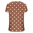 thumbnail image 5 of ZQGJB Polka Dot Shirts for Women Summer Short Sleeve Casual V Neck Graphic Tunic Blouse Loose Fit Oversized Baggy Pullover Tops Brown XL, 5 of 5