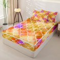 thumbnail image 3 of Manfei Ink Mermaid Scale Zipper Twin Comforter Sets with Fitted Sheet and 2 Pillowcases, Dreamy Sealife Zipper Bedding Set, Orange Gold, Polkadot Reversible, 4 Pieces, 3 of 7
