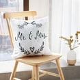 thumbnail image 5 of LALILO Throw Pillow Covers Mr And Mrs And Mrs Invitation Card Cushion Cover 18" x 18", 458 Pack, 5 of 6