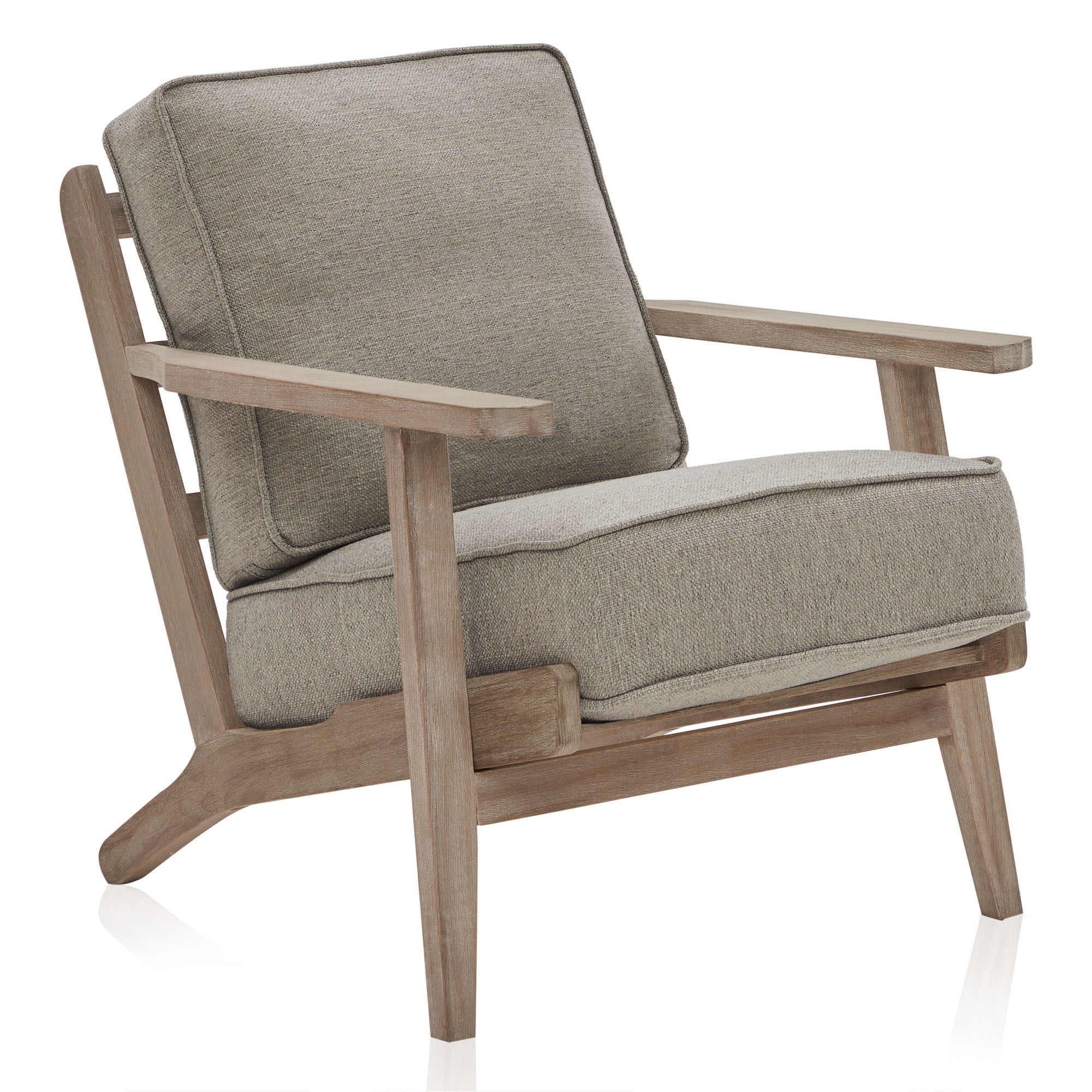 BELLEZE Maximus Accent Chair Wood Frame Linen Arm Chair, Grey - Walmart.com