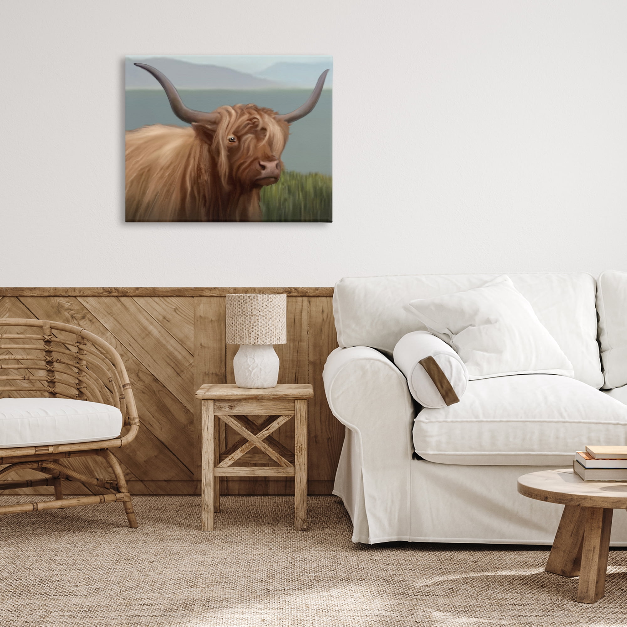 Stupell Industries Scottish Highland Cattle Landscape Canvas Wall Art, design by Matthew Piotrowicz