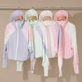 thumbnail image 6 of Joernso Women Sunscreen Coat Zipper Opening Hooded Face Nack Protection Ice Silk Anti-UV Thin Soft Breathable Long Sleeve Color Matching Cycling Camping Jacket, 6 of 8