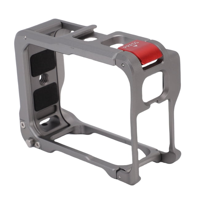 Camera Cage, Hollow Design Aluminum Alloy Camera Frame Cage Tight Fit Lightweight High Strength Precise Cutout for Video Recording
