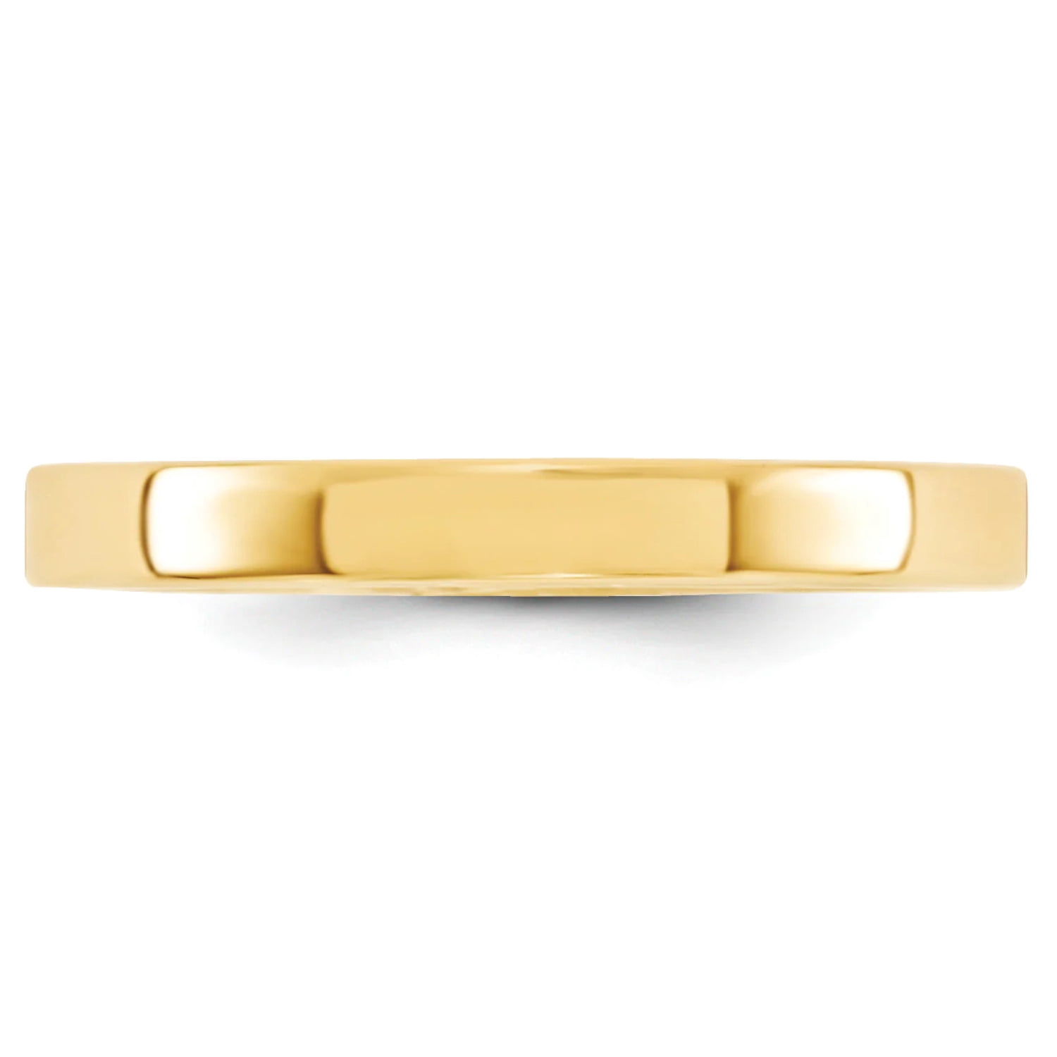 14k Yellow Gold Solid Polished 3mm Standard Flat Comfort-Fit Band Size 7.5 Ring Ring for Women and Men