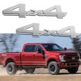 thumbnail image 1 of 2 uds Metal 4x4 coche maletero trasero portón trasero emblema insignia calcomanía pegatinas guardabarros SUV, plata, 1 of 5