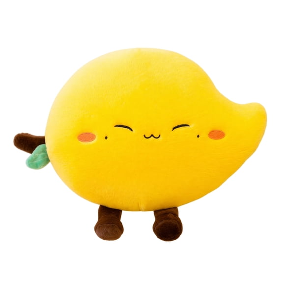 Plush Stuffed Pillow, Cute Smiling Mango Shaped Soft Plush Toy, 1 Pcs 12.6 inch Fluffy Throw Cushion, Perfect for Kids Playtime Nap Time Home Sofa Decor Birthday Christmas Gift