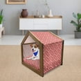thumbnail image 3 of Nordic Pet House, Traditional Northern Culture Pattern with Reindeer Snowflake and Floral Arrangement, Outdoor & Indoor Portable Dog Kennel with Pillow and Cover, 5 Sizes, Red Beige, by Ambesonne, 3 of 5