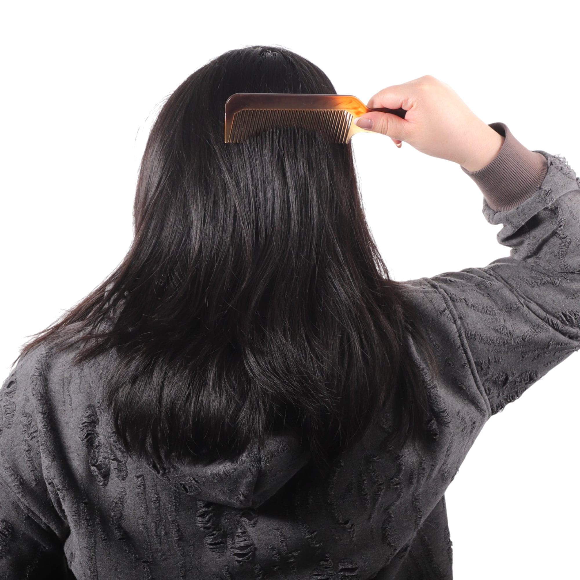 Unique Bargains 1 Pc Portable Two-Color Handle Flat Comb for Curly Hair and Styling Needs