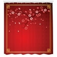 thumbnail image 3 of Ambesonne Valentine's Day Shower Curtain, Cherry Branch Art, 69"Wx75"L, Marigold Coral Red, 3 of 3