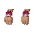 thumbnail image 2 of relayinert Bracelet Extensible Unique avec Roses en Satin Faites à la Main pour un Style Élégant Facile à Porter N27 Violet Rouge 2ensemble, 2 of 6