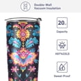 thumbnail image 4 of SKYSONIC Floral Pattern Tumbler Stainless Steel Double Wall Vacuum Reusable Insulated Mug with Straw and Built-in Coaste for Cold and Hot Beverages, 12oz, 4 of 7