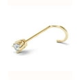 thumbnail image 5 of JewelMore 2.5mm (0.05 ct. tw) Diamond 14K White Gold Nose Ring Twist Screw - 20G - White Gold or Yellow Gold, 5 of 8
