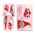 thumbnail image 5 of Clearance Sale!3Pcs/set Funny Valentines Day Shower Curtains Bathroom Curtain Rose Petal Love Bath Sets Toilet Cover Mat Non-Slip Washroom Rug Set C3, 5 of 6
