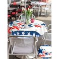 thumbnail image 5 of Outdoor Tablecloth with Umbrella Hole for Patio/Picnic/Party/Camping, Red Blue Star 4th of July Waterproof Table Cloth Round Cover Washable, Independence Day Firework (Dia 54"), 5 of 9