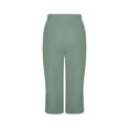 thumbnail image 5 of Womens Linen Capri Pants Summer Wide Leg Side Split Loose Pants With Pockets, 5 of 8