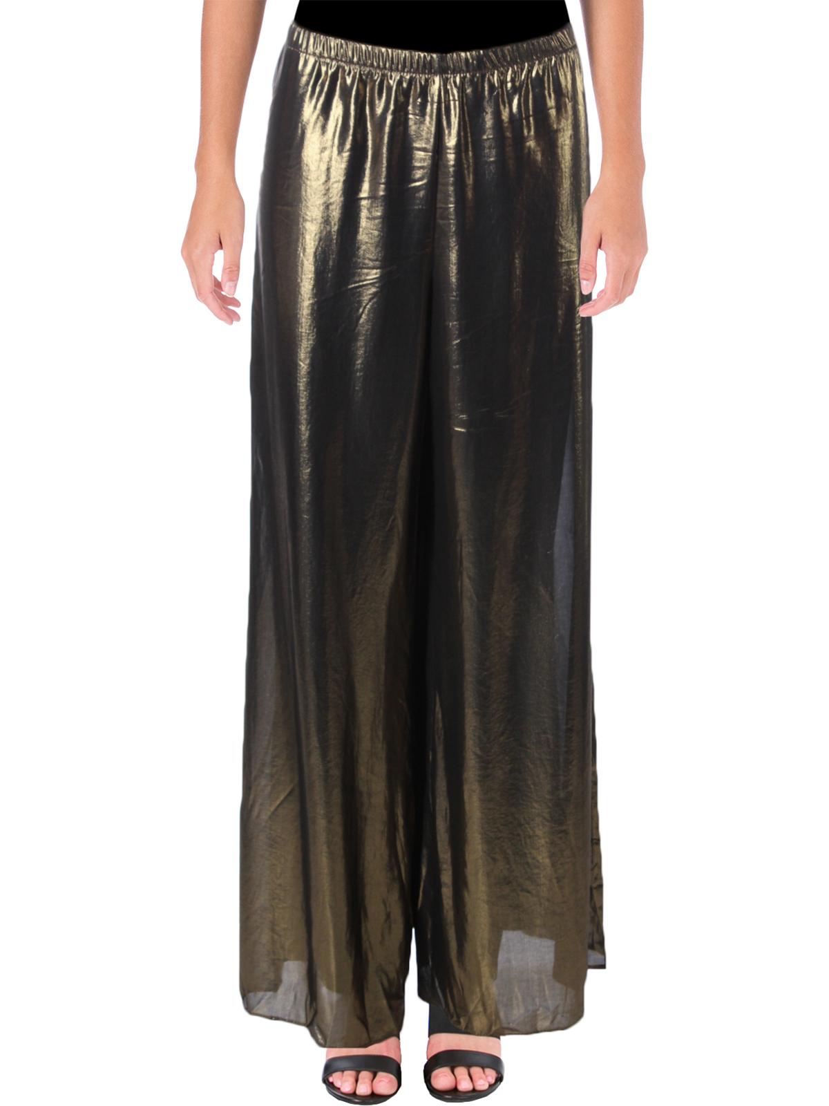 MSK Womens Metallic Pull On Wide Leg 