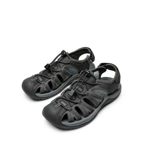 Dream Pairs Men's Casual Hiking Sandals Comfort Outdoor Sport Fisherman Sandals 160912-M-New Grey/Black Size 6.5