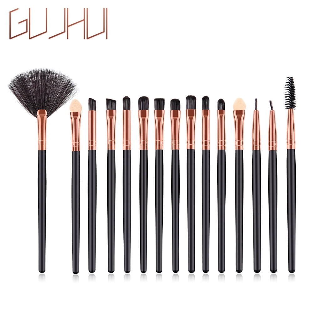15 Pcs Wood Makeup Brush EyeShadow Brush Cosmetics Blending Brush Tool