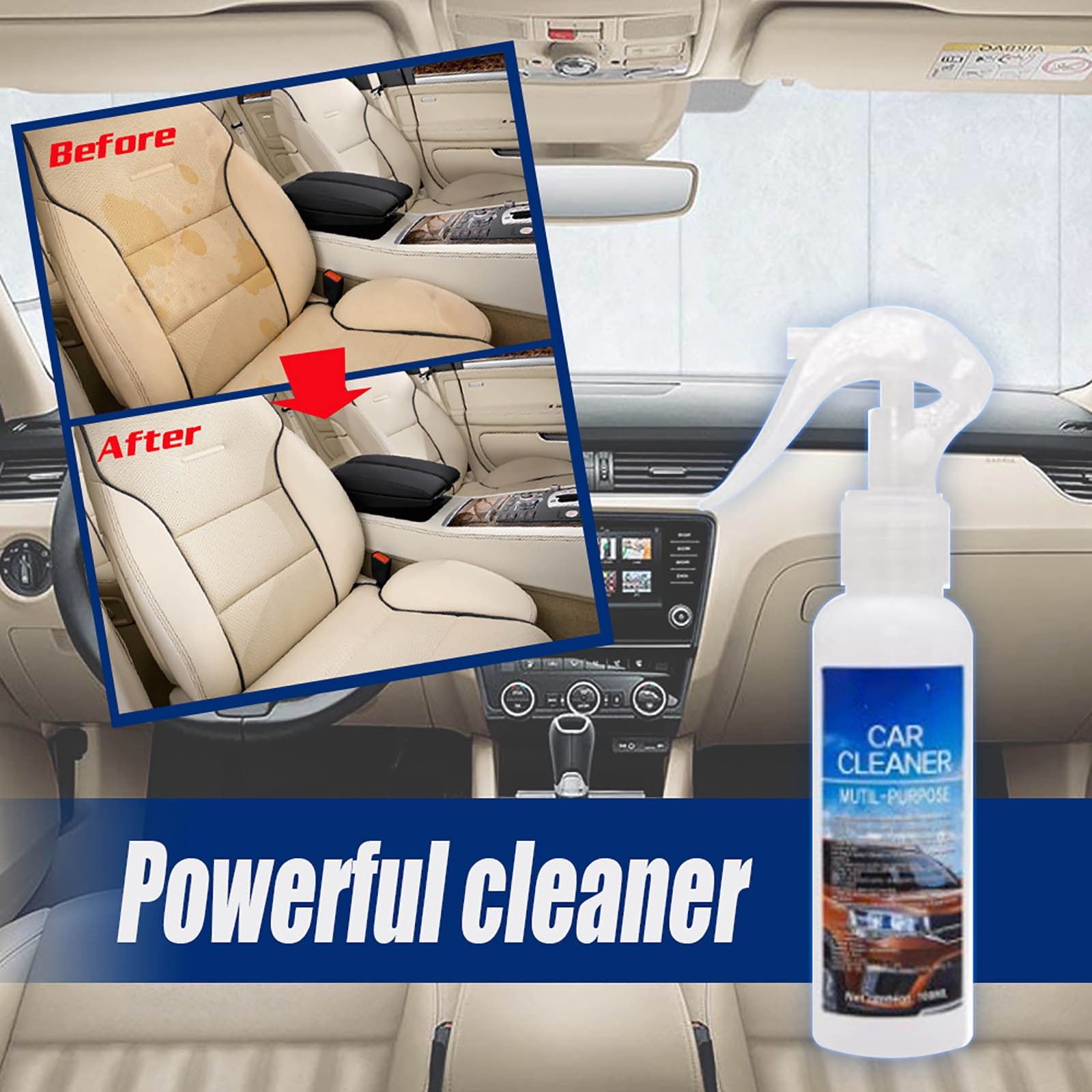2PCS Car Plastic Restore Agent Inner Interior Cleaner Wax Seat