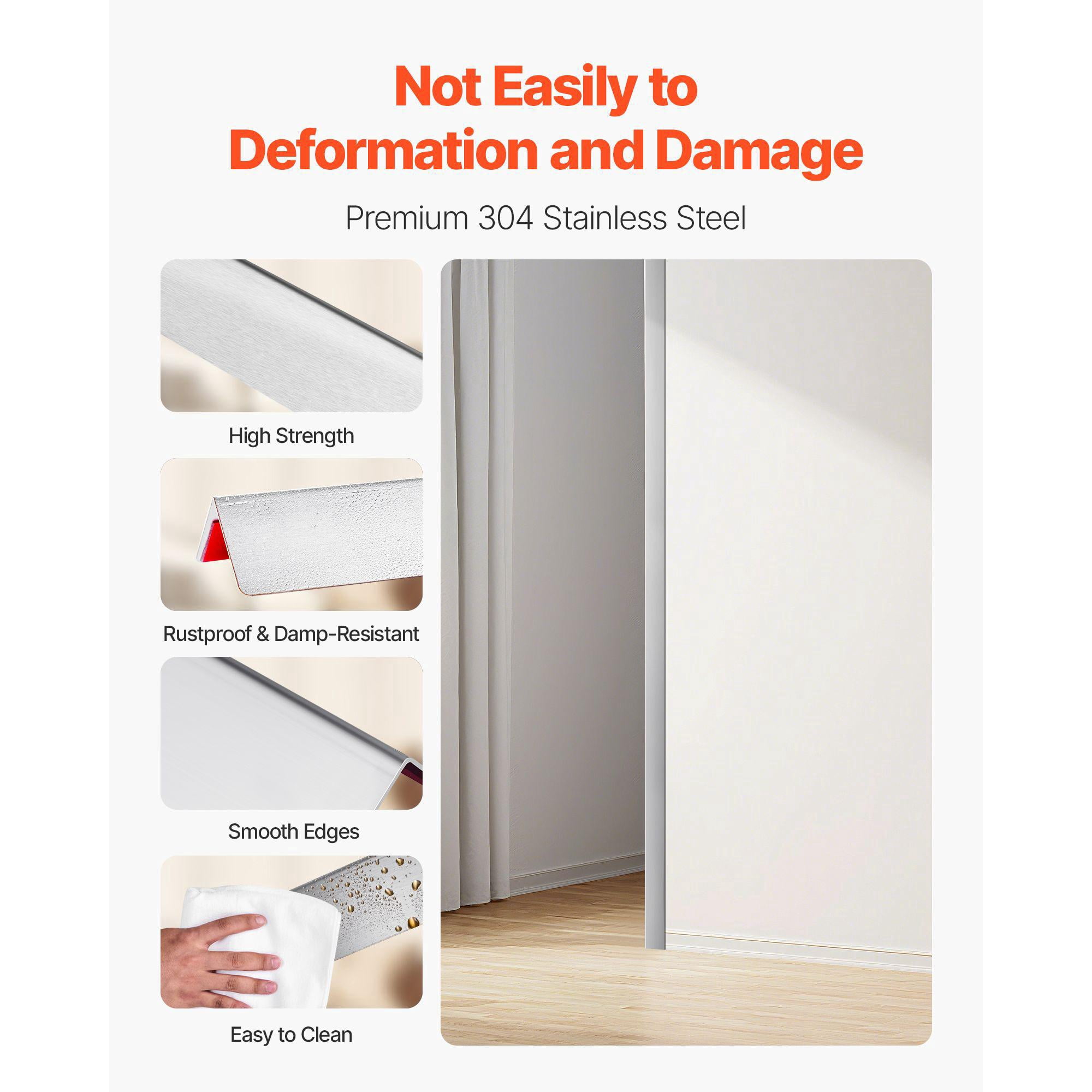 Stainless Steel Corner Protector 2x2x48 Inch 10 Pack 304 Metal Edge Trim 90 Degree Angle Wall Guard for Home Office Commercial Protection with 3M Tape
