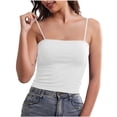 thumbnail image 2 of PNTUTB Camisoles for Women Stylish Solid-Color Seamless Tencel Tank Top Casual Slim Comfortable Wire-Free Sleeveless Top with Padded Cups, 2 of 6