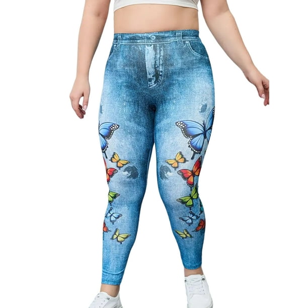 Mawcllos femmes surdimensionné faux denim pantalon taille