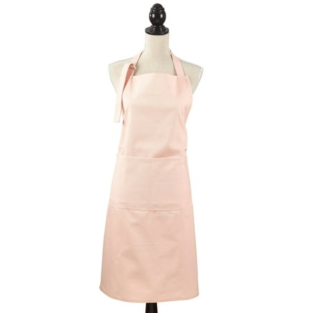 

Cuisine Denim Cooking Kitchen 100% Cotton Full Sized Apron with Large Single Front Pocket (Rose)
