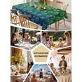 thumbnail image 5 of Peacock Feathers Table Cloth, Waterproof Tablecloth for Square Tables, Ombre Blue Green Modern Animals Printed Reusable Washable Fabric Table Cover for Restaurant Kitchen Dining Tables 60"x60", 5 of 9