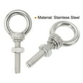 thumbnail image 4 of Unique Bargains M10x50 3/8"x2" Stainless Steel Eye Bolts Threaded Screw Eyebolt, 2 Set, 4 of 4