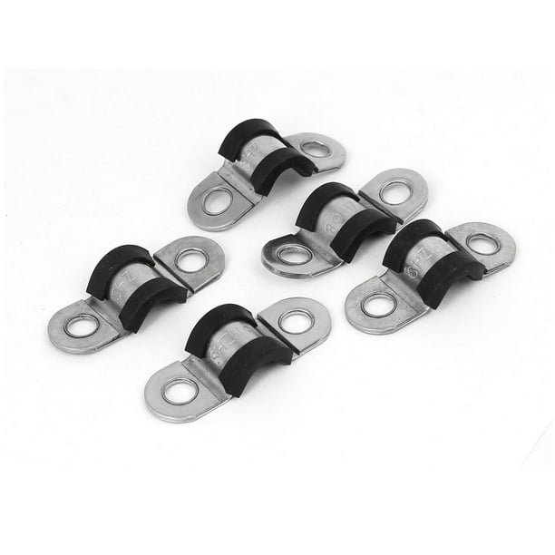 8mm U Clips EPDM Rubber Lined Mounting Brackets 5pcs for Pipe Tube