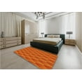 thumbnail image 4 of Ahgly Company Indoor Round Patterned Neon Orange Area Rugs, 3' Round, 4 of 6