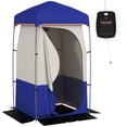 thumbnail image 2 of Outsunny Camping Shower Tent with Solar Shower Bag and Carrying Bag, Blue, 2 of 9