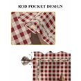 thumbnail image 6 of Brown Western Texas Star Vintage 2 Panel Kitchen Curtains for Small Windows, Rustic Farmhouse Red Plaid Bathroom Tier Curtain, Short Window Treatment for Bedroom/Living Room 55"x24", 6 of 6