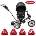 thumbnail image 3 of Triciclo para Niños Asiento Reclinable Giratorio 360 Luz y Sonido Llantas de Goma - Negro, 3 of 8