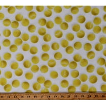 Cotton Tennis Balls Sports Life Balls White Cotton Fabric Print by the Yard (SRKD-19492-1WHITE)