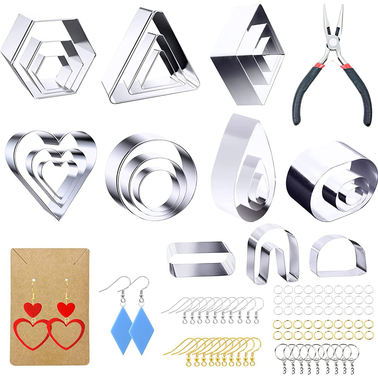 24 Pieces Cutter for Polymer Clay Earrings Accessories Geometric Earring  Making